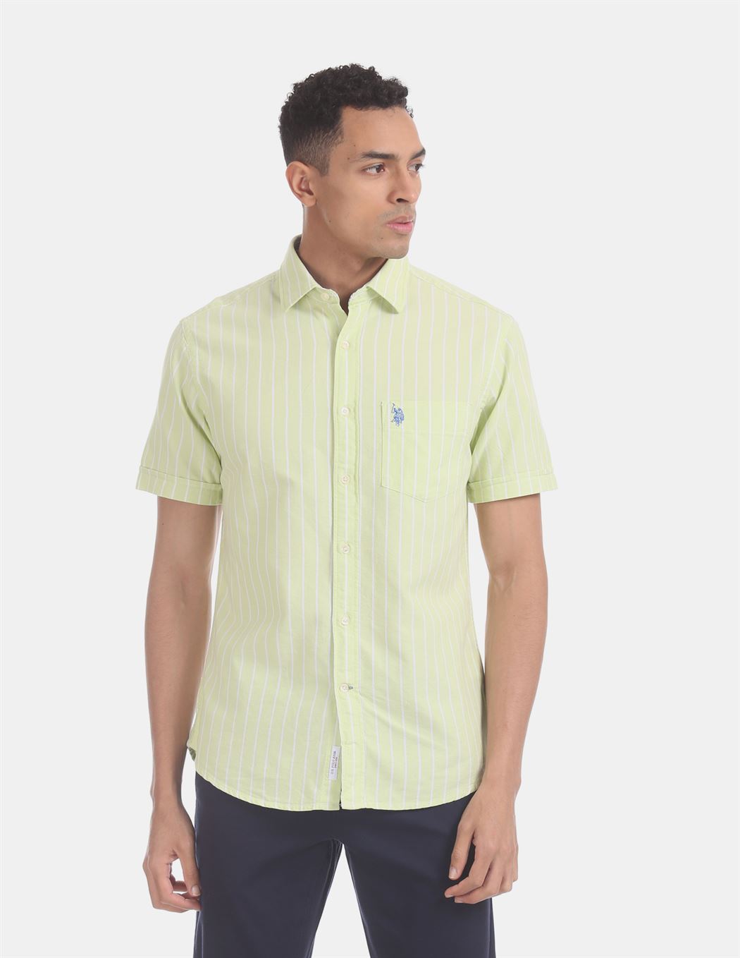 U.S.Polo Assn. Men Casual Wear Green Shirt